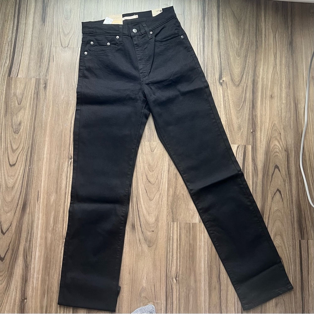 levi’s black 724 high rise straight pants